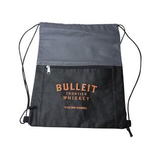 Bulleit Frontier Whisky Bourbon Gym Sack Drawstring Bag with Logo Black Grey
